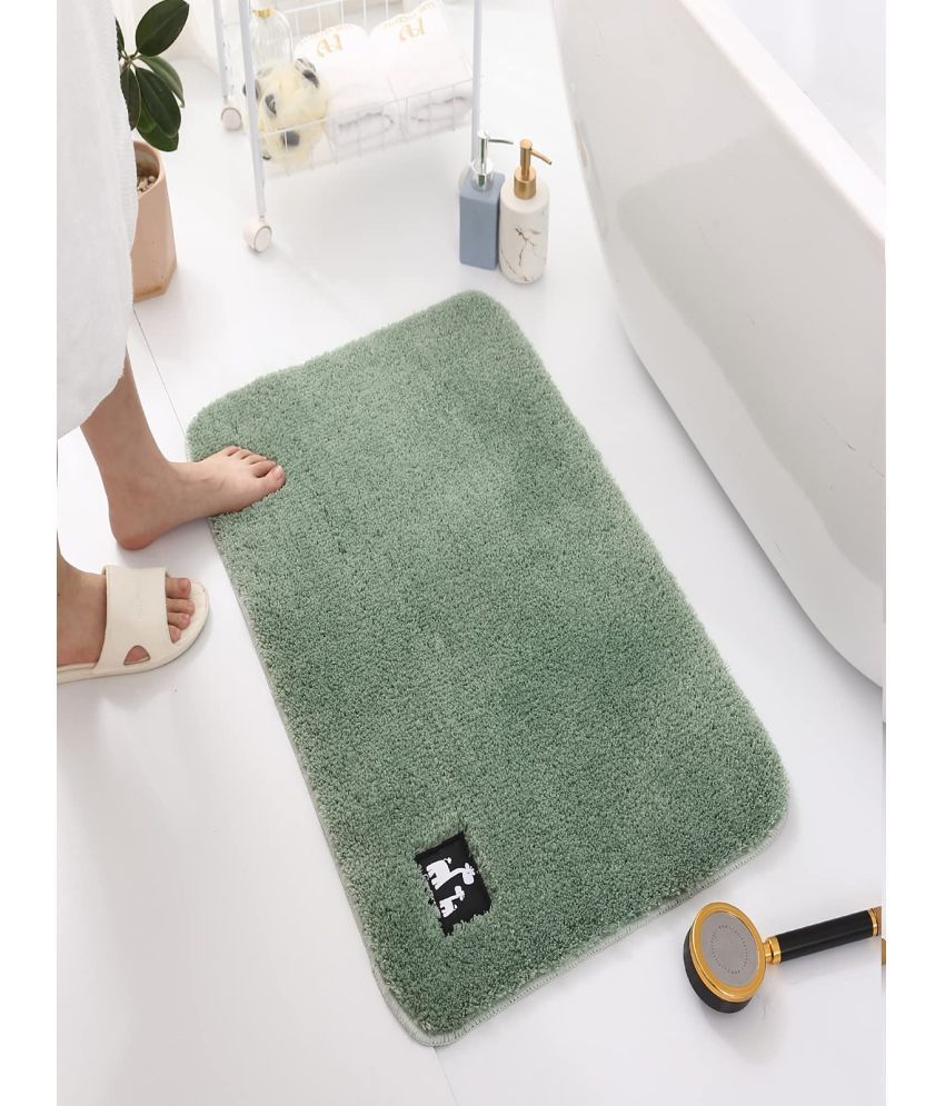     			HOKIPO Anti-skid Microfibre Bath Mat 50x80 cm ( Pack of 1 ) - Green