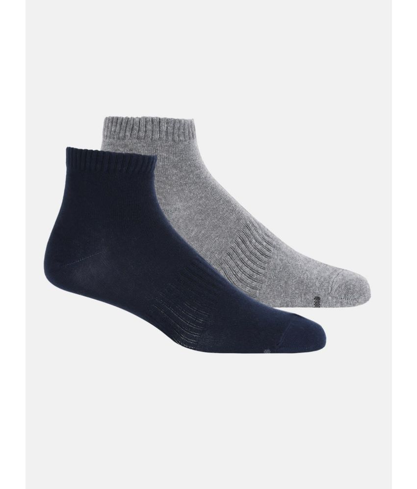     			Jockey 7106 Men Compact Cotton Ankle Length Socks - Navy & Mid Grey Melange (Pack of 2)