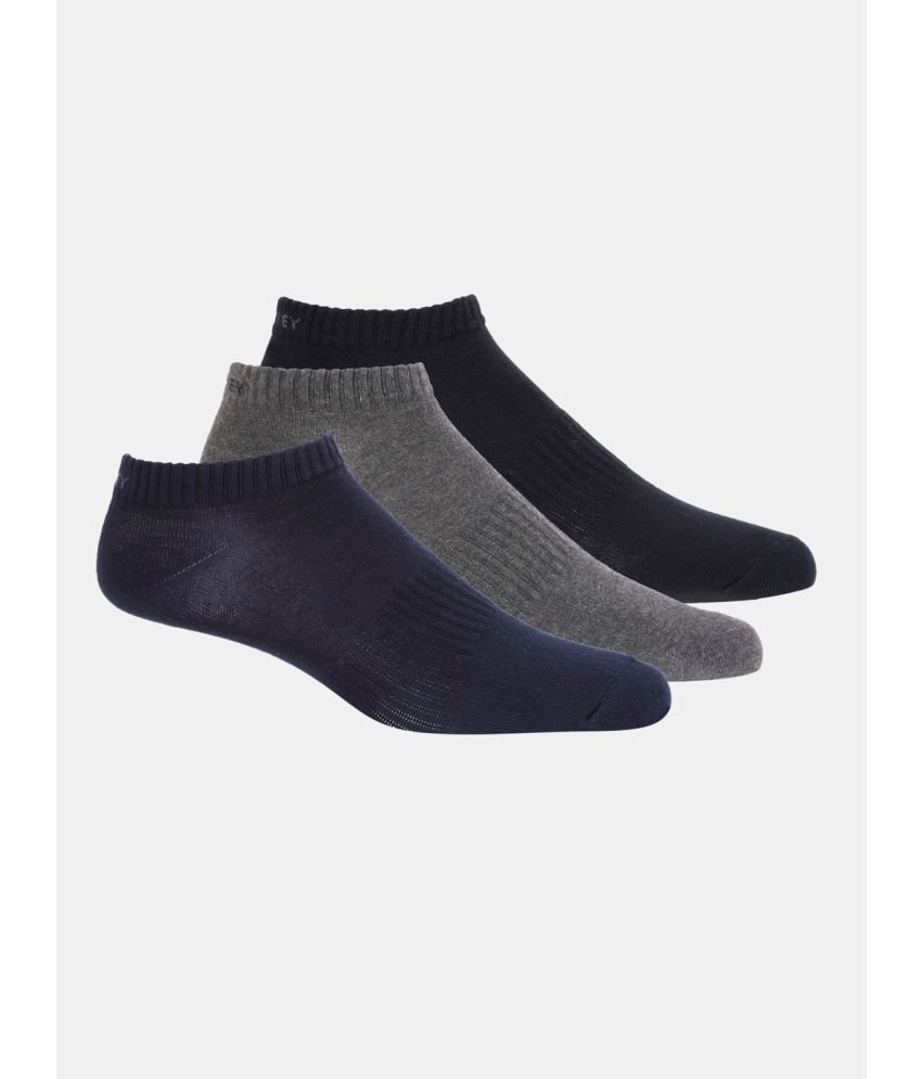     			Jockey 7097 Men Compact Cotton Low Show Socks - Black-Charcoal Melange-Navy Melange (Pack of 3)