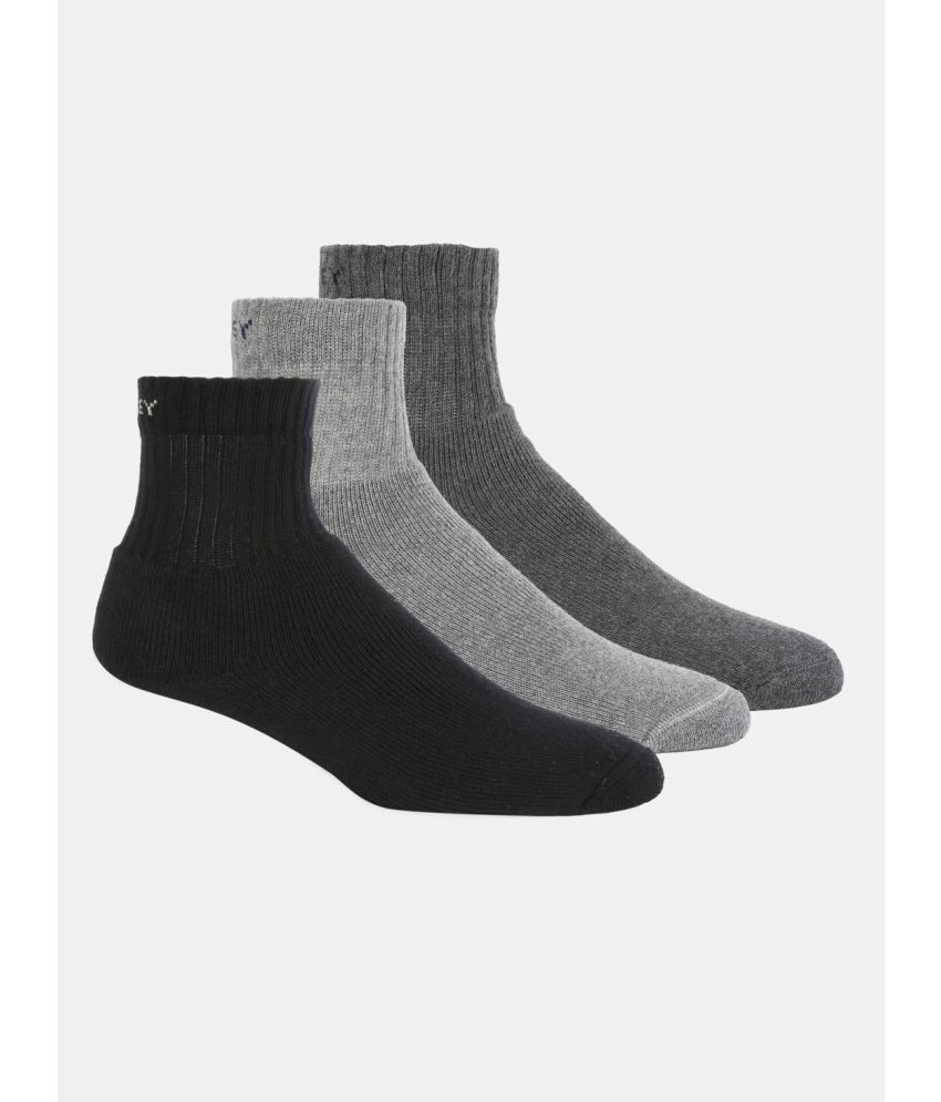     			Jockey 7036 Men Compact Cotton Terry Ankle Length Socks - Black-Midgrey-Charcoal (Pack of 3)