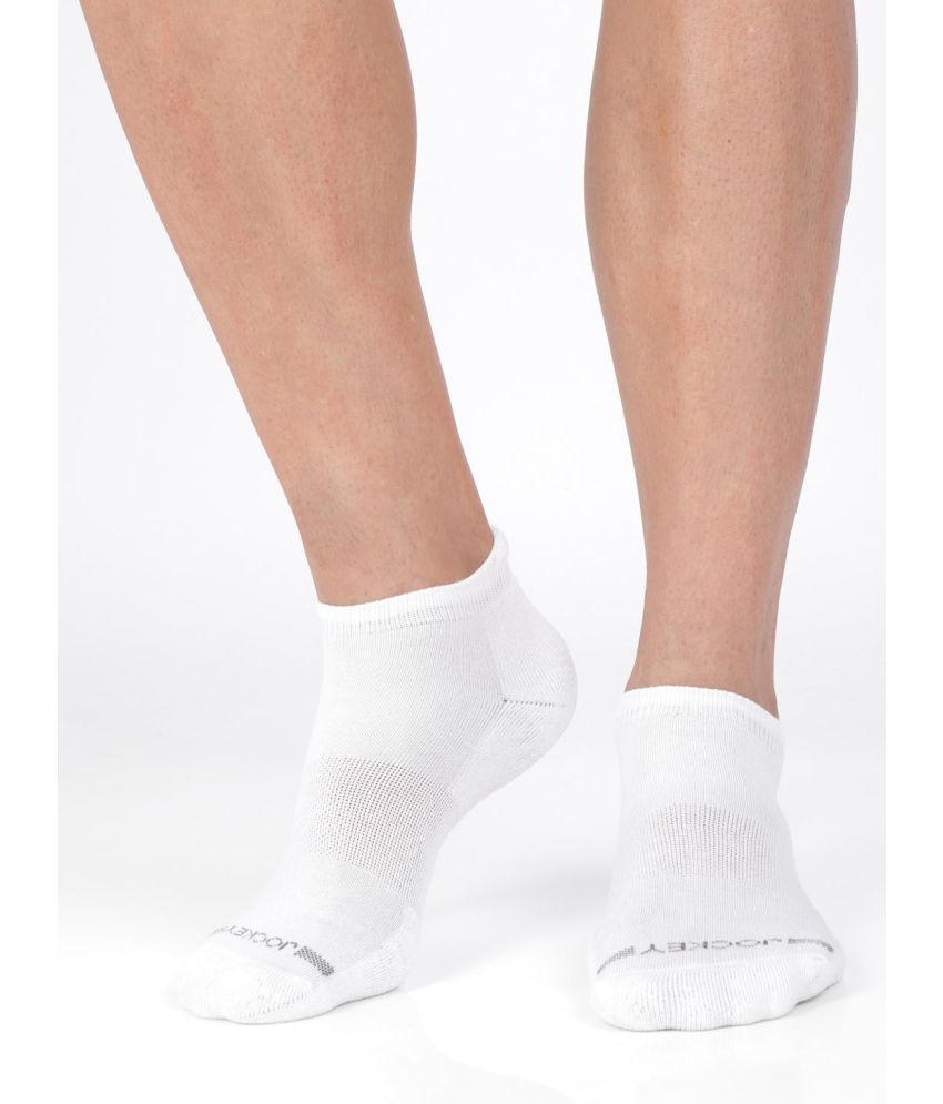     			Jockey 7605 Men Compact Cotton Low Show Socks with Stay Fresh Treatment - White (Pack of 2)