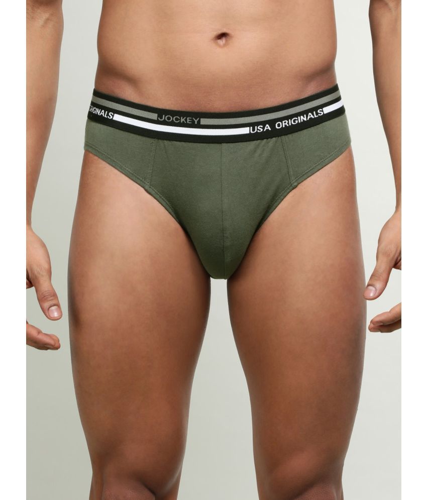     			Jockey US49 Men Super Combed Cotton Solid Brief with Ultrasoft Waistband - Deep Olive