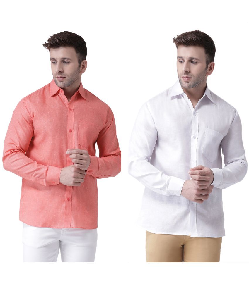     			KLOSET By RIAG 100% Cotton Regular Fit Solids Full Sleeves Men's Casual Shirt - Off White ( Pack of 2 )