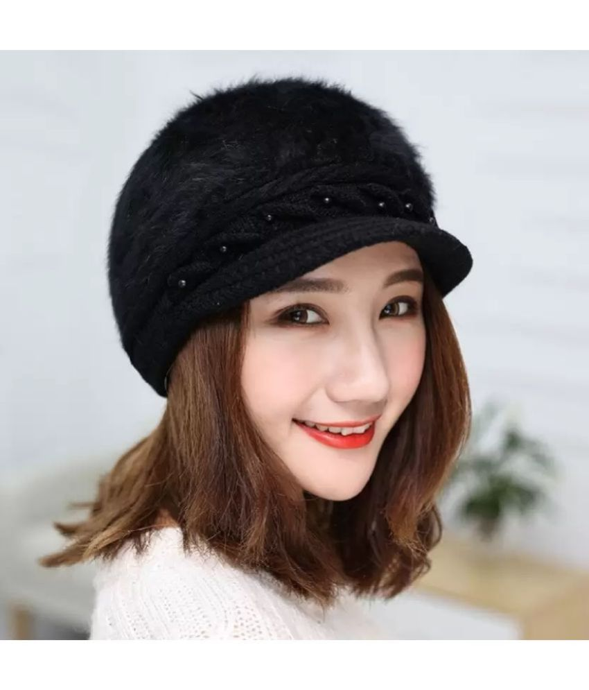     			PENYAN Black Woollen Women's Cap ( Pack of 1 )