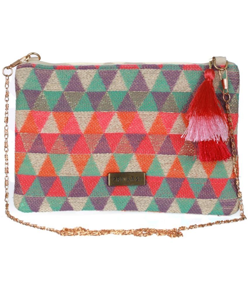     			Priyassi Multicolor Fabric Sling Bag