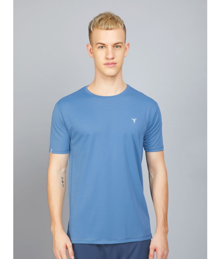     			Technosport Light Blue Polyester Slim Fit Men's Sports T-Shirt ( Pack of 1 )