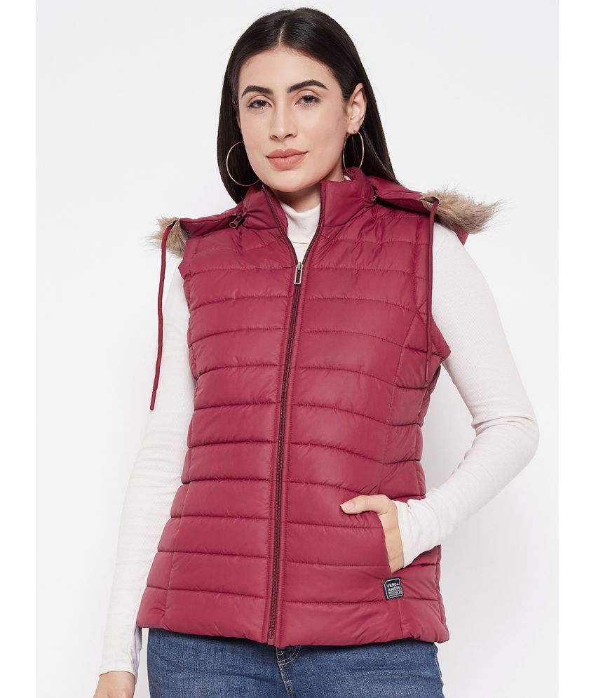     			VERO AMORE - Polyester Maroon Hooded Jackets