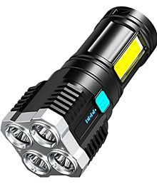 DHSMART Rechargeable 4-Led Flashlight Metal Polish Block Emergency Torch Light 20W Long Distance Beam 1 no.s