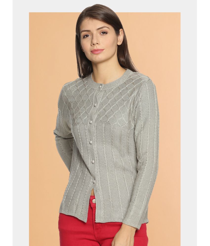     			Clapton Acro Wool Round Neck Women's Cardigans Dress - Grey ( )