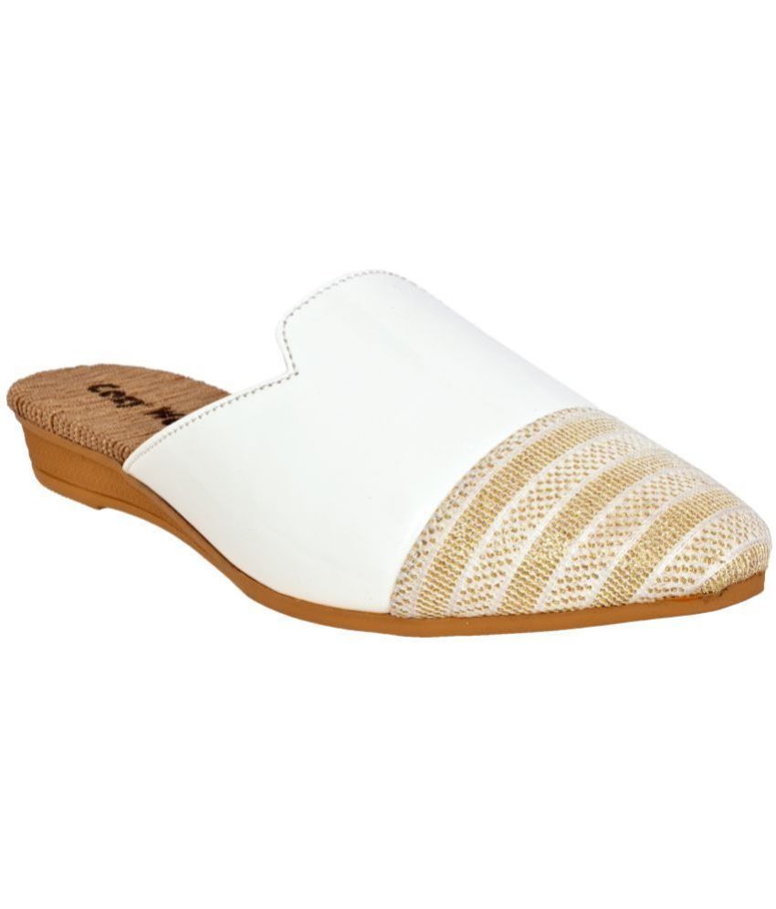     			Cozy Wear White Women's Mules