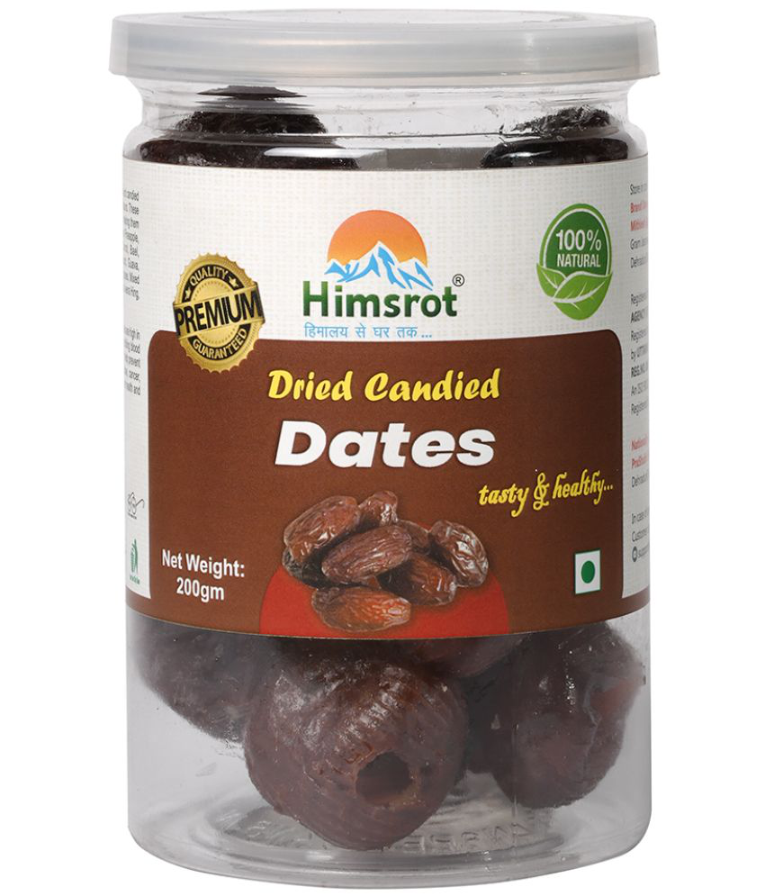     			Himsrot Dried Candied Organic Fibre Dates(Black Khajur) Dry Crown Dates |Highly Nutritious Helps Fight Diabetes No Preservatives–Colors(200gm)