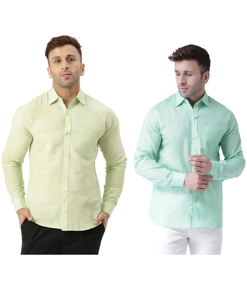     			KLOSET By RIAG 100% Cotton Regular Fit Solids Full Sleeves Men's Casual Shirt - Turquoise ( Pack of 2 )