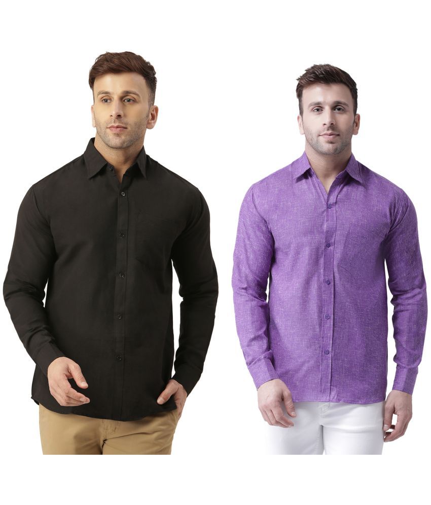     			KLOSET By RIAG 100% Cotton Regular Fit Solids Full Sleeves Men's Casual Shirt - Mauve ( Pack of 2 )