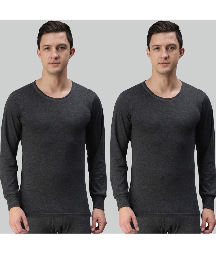     			Lux Black Polyester Men's Thermal Tops ( Pack of 2 )