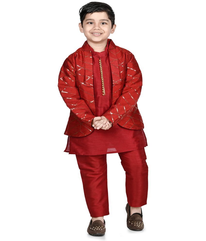     			s muktar garments Red Cotton Blend Boys ( Pack of 1 )