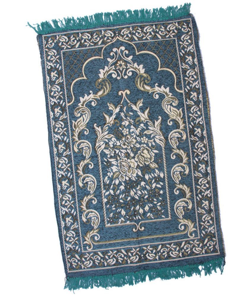     			ADIRNY Blue Single Regular Cotton Prayer Mat ( 110 X 70 cm )