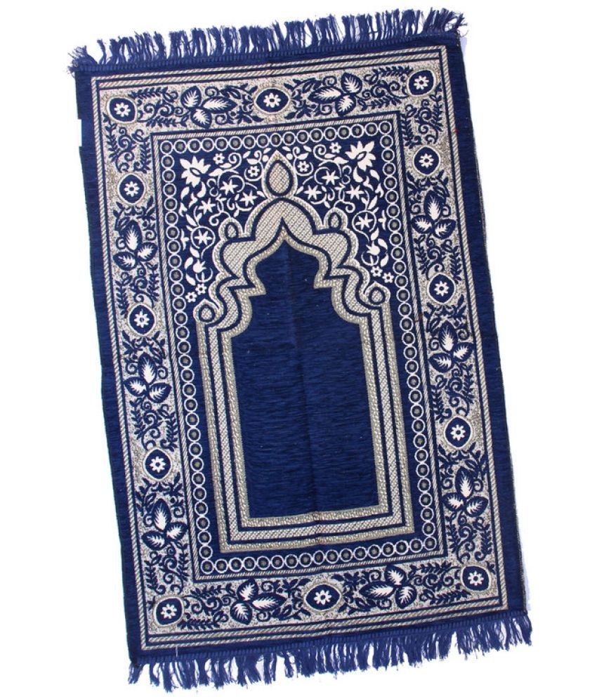     			ADIRNY Blue Single Regular Cotton Prayer Mat ( 110 X 70 cm )