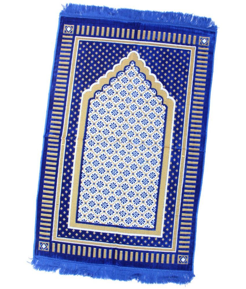     			ADIRNY Blue Single Regular Velvet Prayer Mat ( 110 X 70 cm )