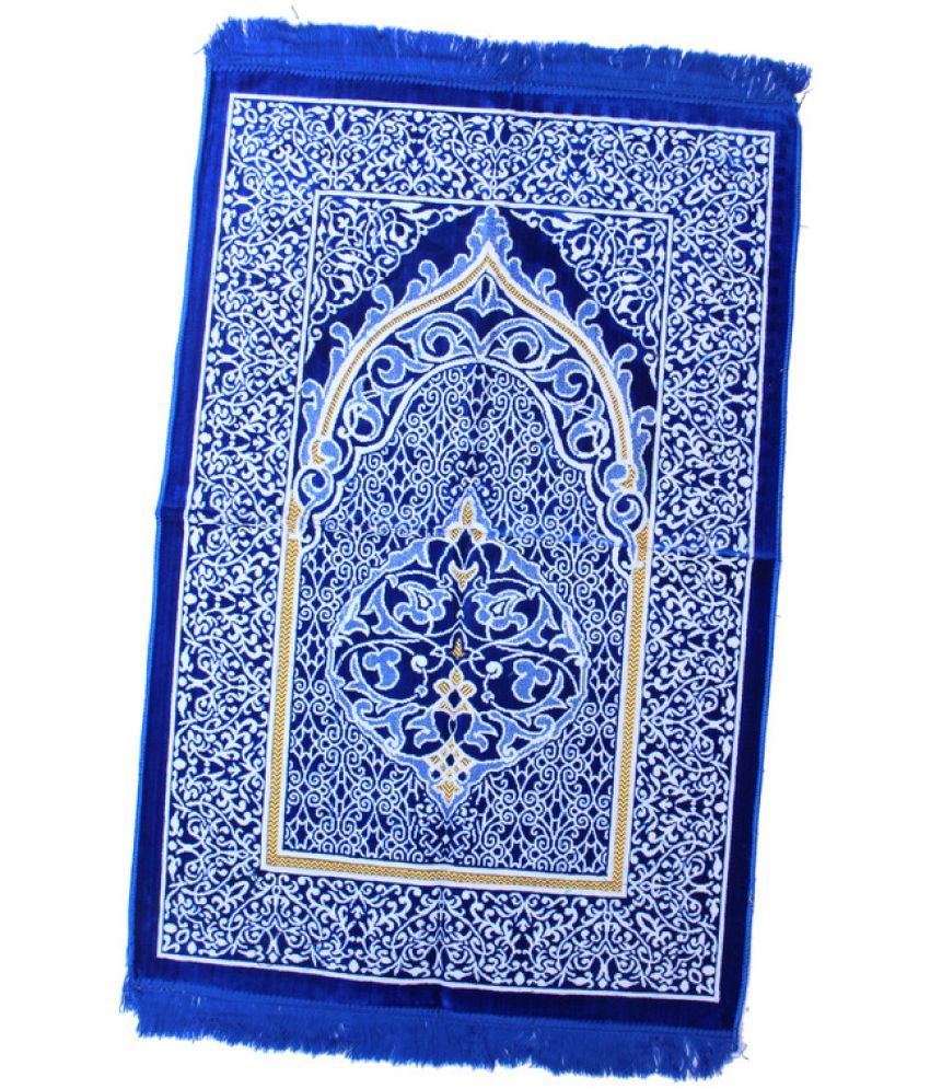     			ADIRNY Blue Single Regular Velvet Prayer Mat ( 110 X 70 cm )