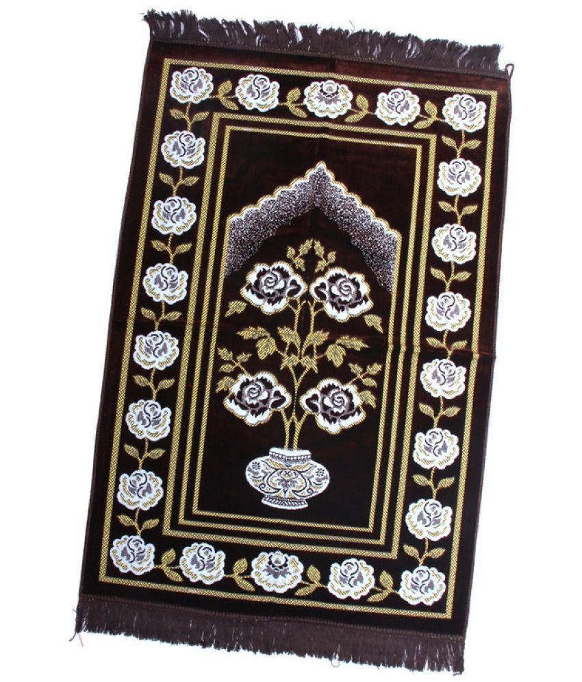     			ADIRNY Brown Single Regular Velvet Prayer Mat ( 110 X 70 cm )