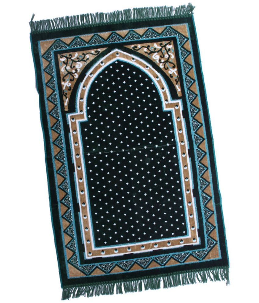     			ADIRNY Green Single Regular Velvet Prayer Mat ( 110 X 70 cm )