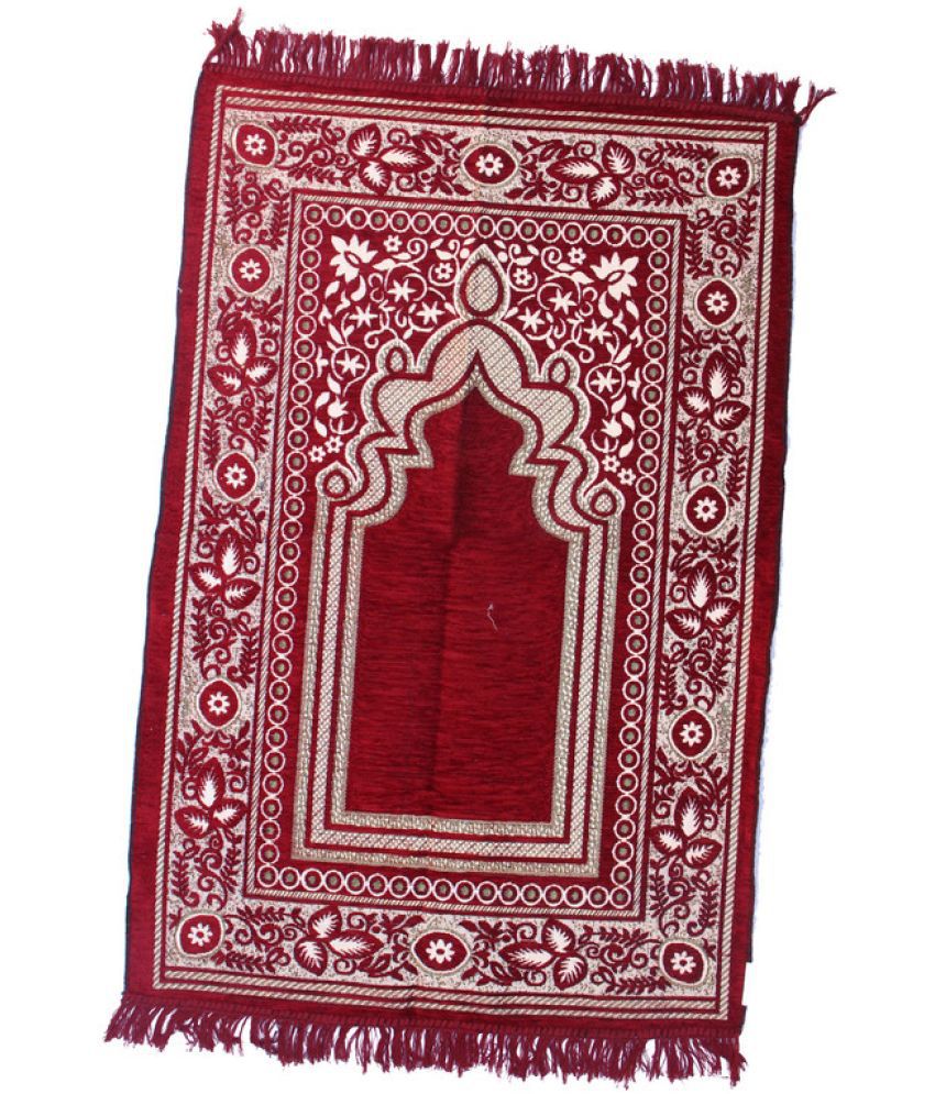     			ADIRNY Maroon Single Regular Cotton Prayer Mat ( 110 X 70 cm )