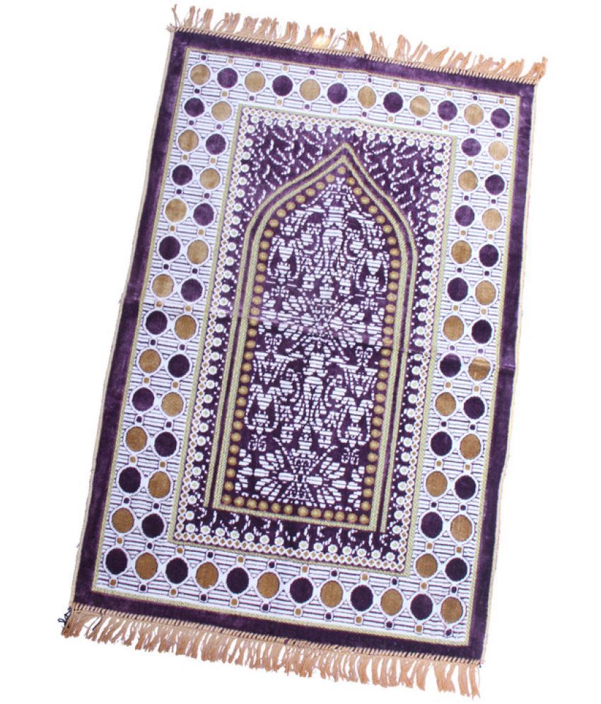     			ADIRNY Purple Single Regular Velvet Prayer Mat ( 110 X 70 cm )