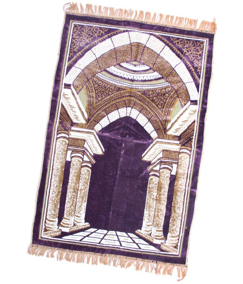     			ADIRNY Purple Single Regular Velvet Prayer Mat ( 110 X 70 cm )