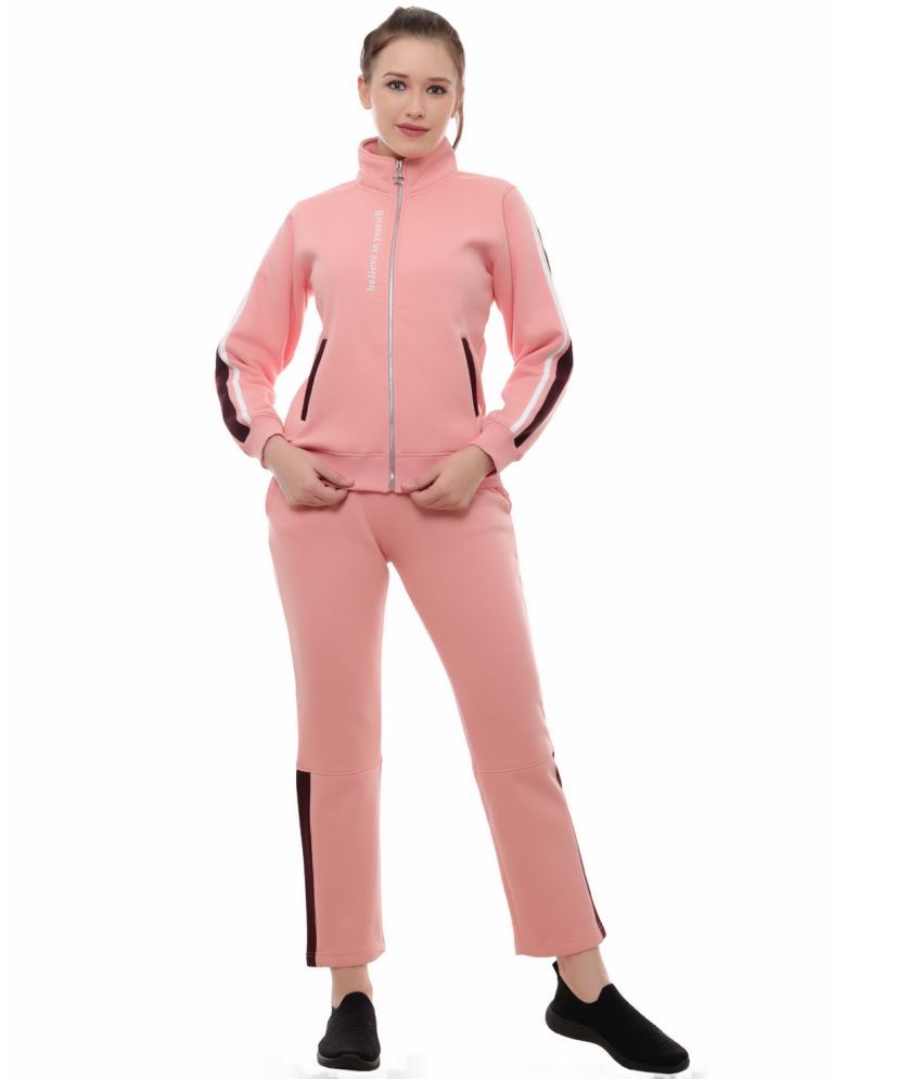     			Belle Fleur Peach Cotton Solid Tracksuit - Pack of 1