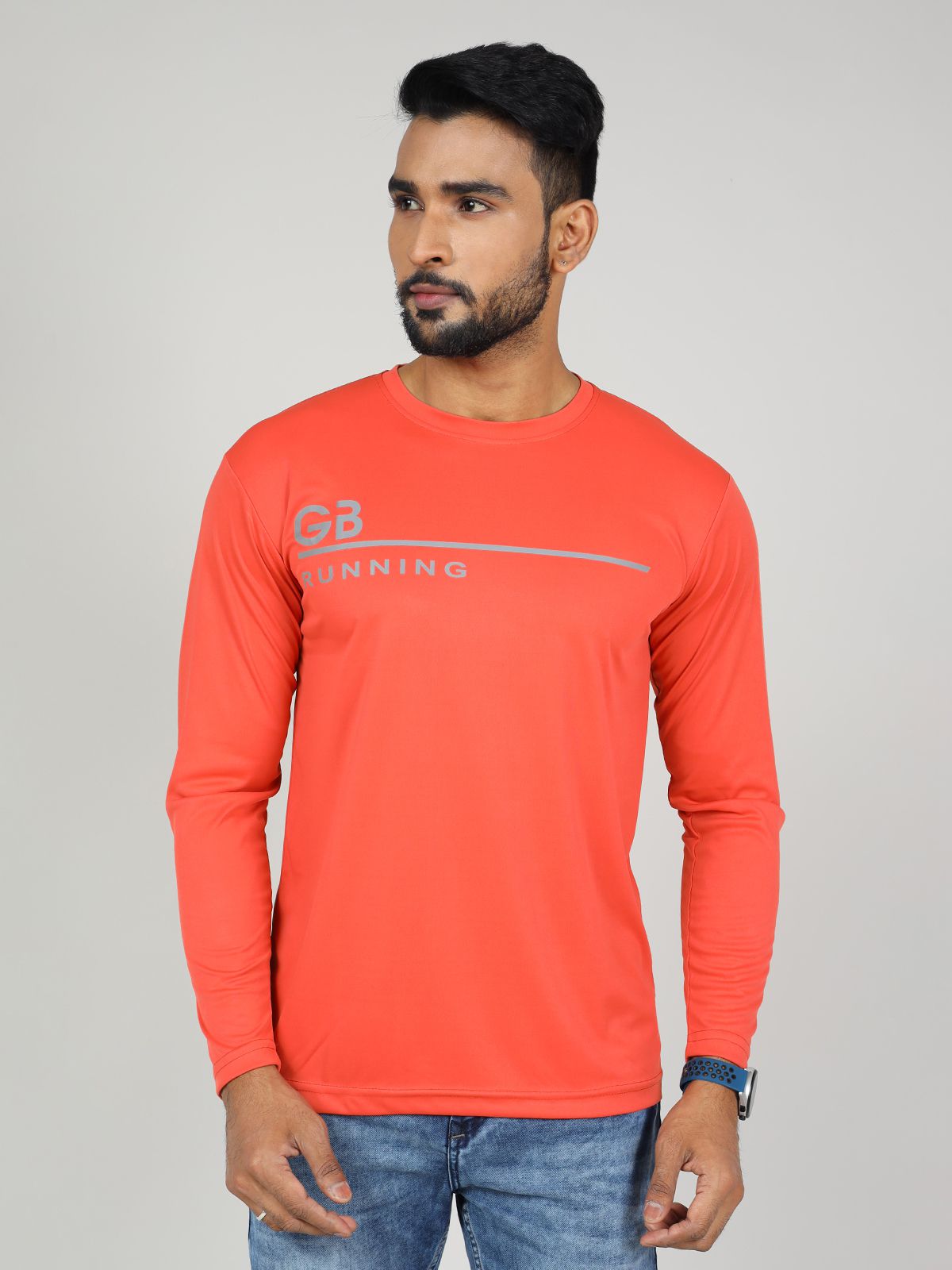     			GAME BEGINS Polyester Regular Fit Printed Full Sleeves Men's T-Shirt - Coral ( Pack of 1 )