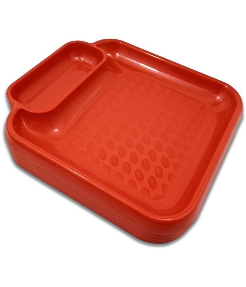     			Inpro 6 Pcs Plastic Red Platter