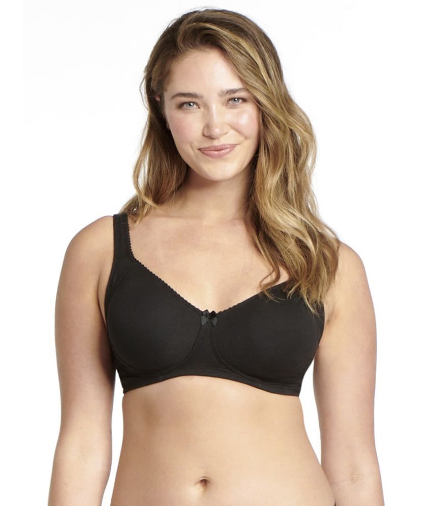     			Jockey ES24 Wirefree Non Padded Super Combed Cotton Elastane Full Coverage Plus Size Bra - Black