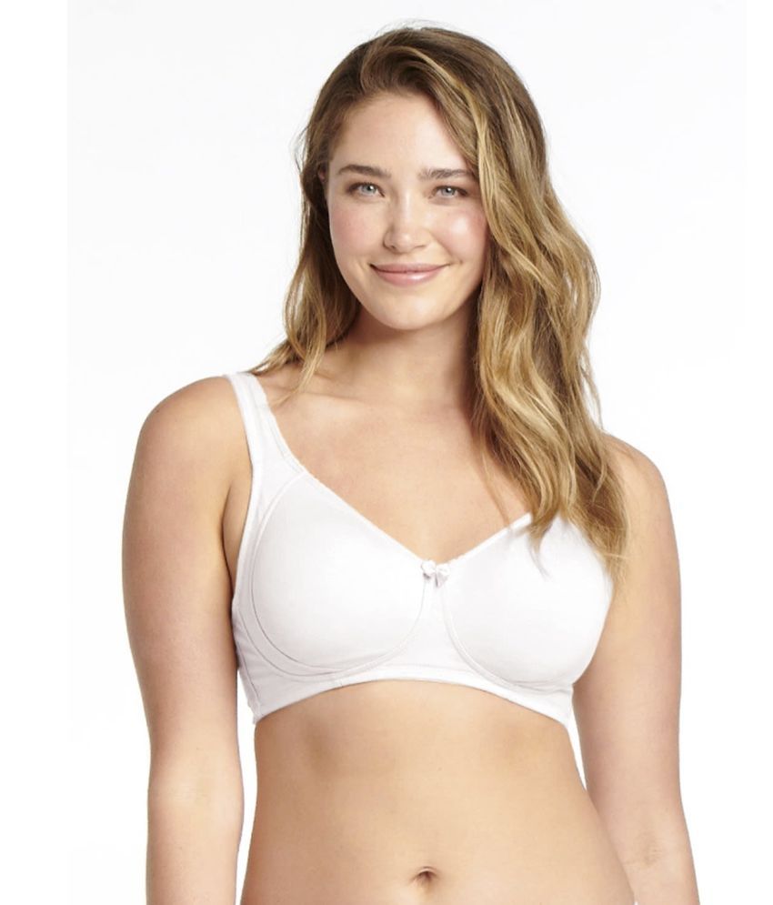     			Jockey ES24 Wirefree Non Padded Super Combed Cotton Elastane Full Coverage Plus Size Bra - White