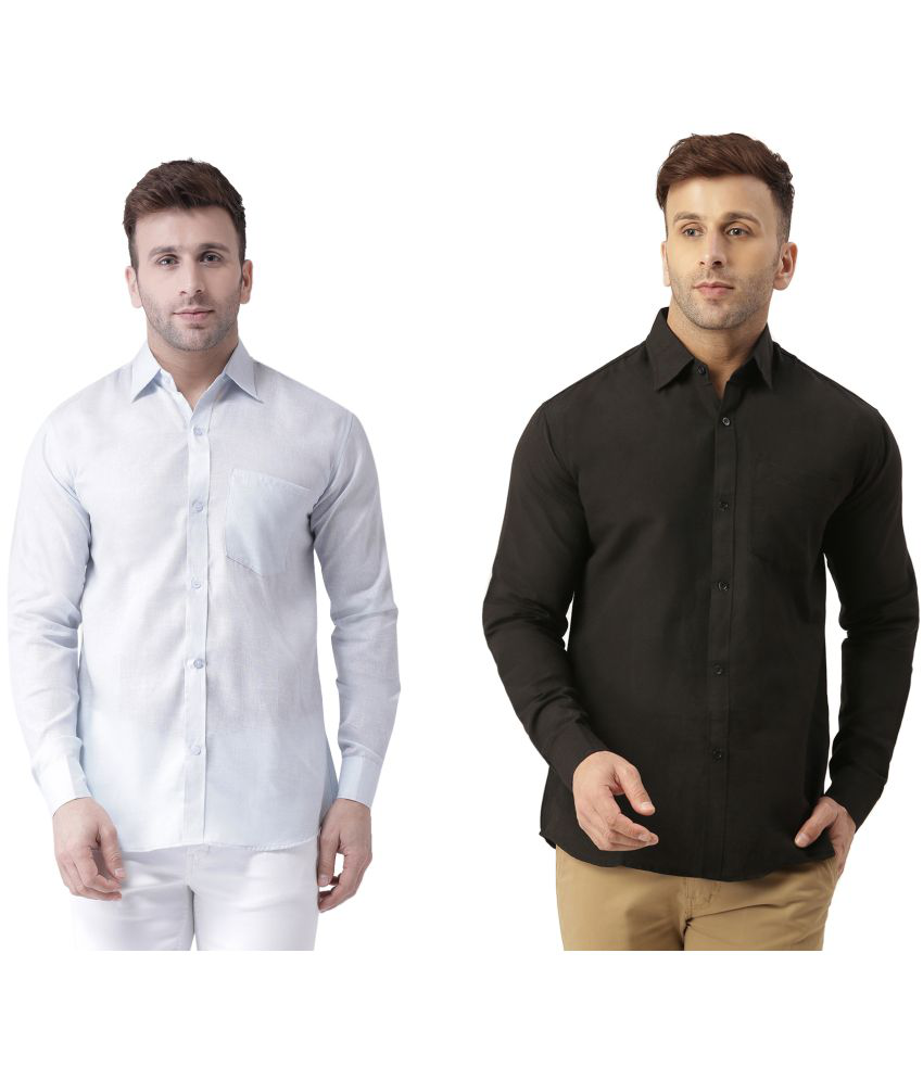     			KLOSET By RIAG 100% Cotton Regular Fit Solids Full Sleeves Men's Casual Shirt - Black ( Pack of 2 )