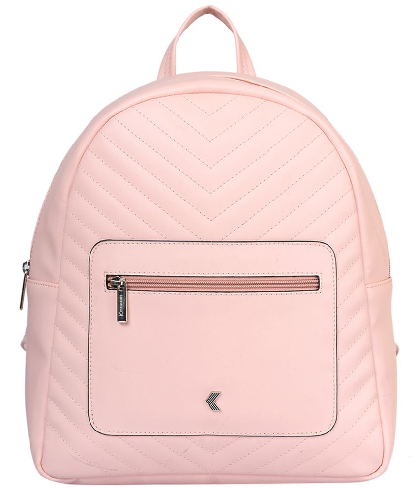     			Khadim's Pink Faux Leather Backpack