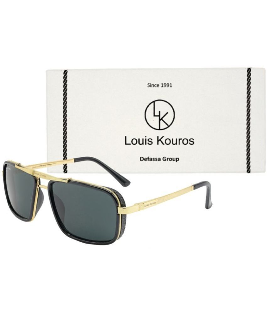     			LOUIS KOUROS Gold Rectangular Sunglasses ( Pack of 1 )