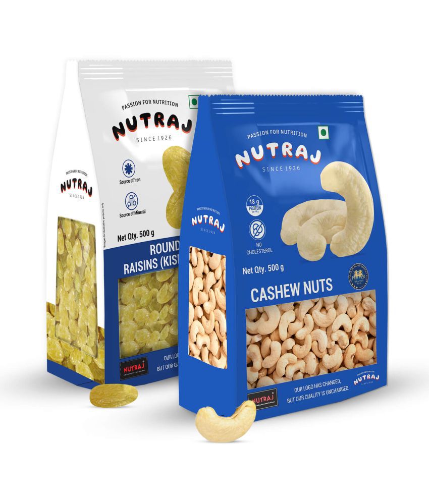     			Nutraj Premium Dry Fruits 1kg Combo Pack, Cashews 500g & Raisins 500g