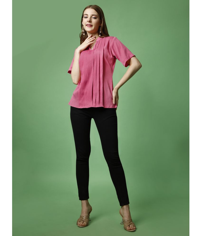     			RAISIN Pink Polyester Women's Regular Top ( Pack of 1 )