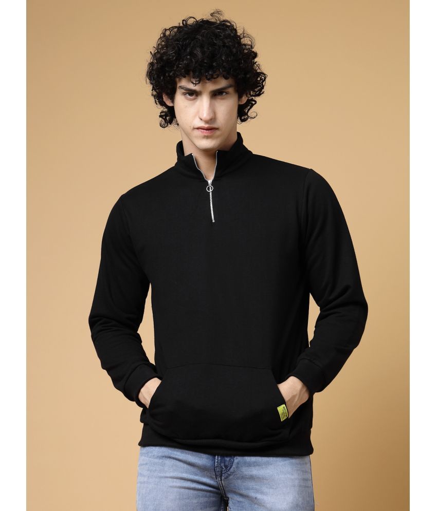     			Rigo Cotton High Neck Men's Sweatshirt - Black ( Pack of 1 )