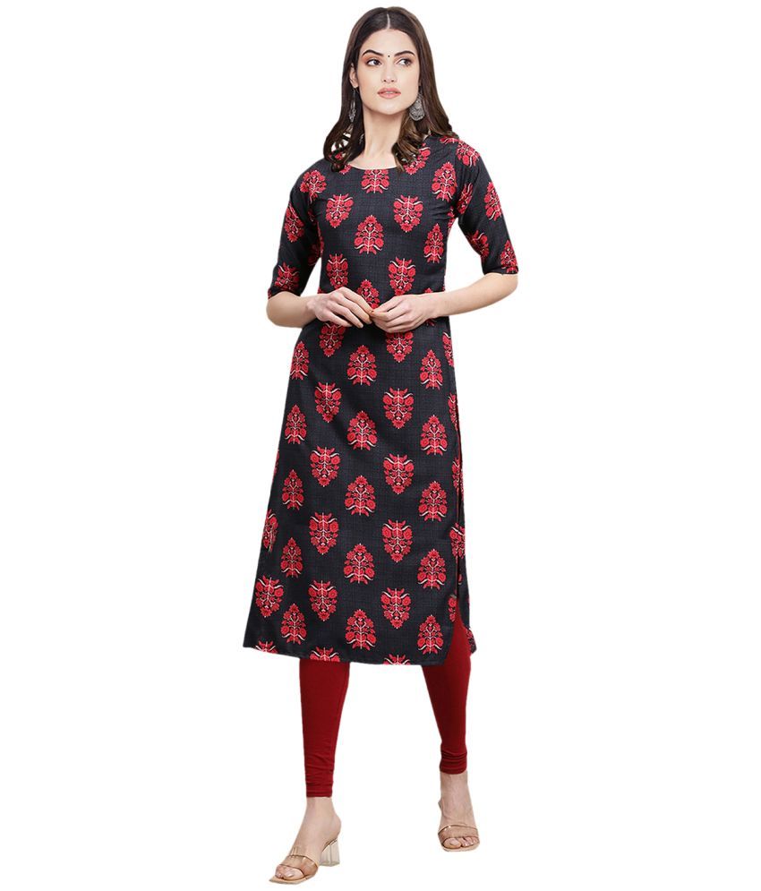     			1 Stop Fashion Crepe Printed Straight Women's Kurti - Multicolor ( Pack of 1 )