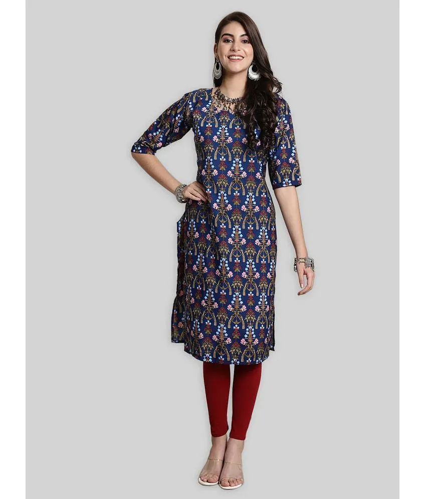 1 Stop Fashion Crepe Printed Straight Women s Kurti White Pack