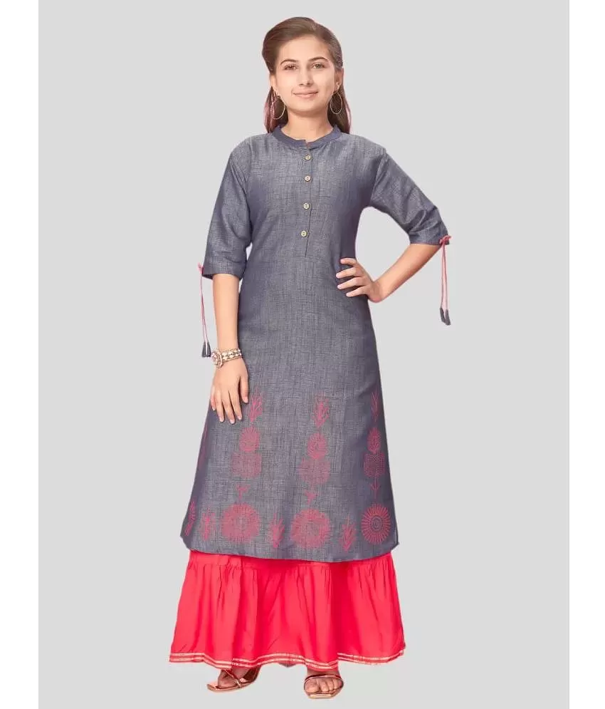 Grey And Pink Silk Festive Girls Anarkali Suit,Girls anarkali suits, girls  salwar suits, indian … | Indian dresses for kids, Fancy dress for kids,  Dresses kids girl