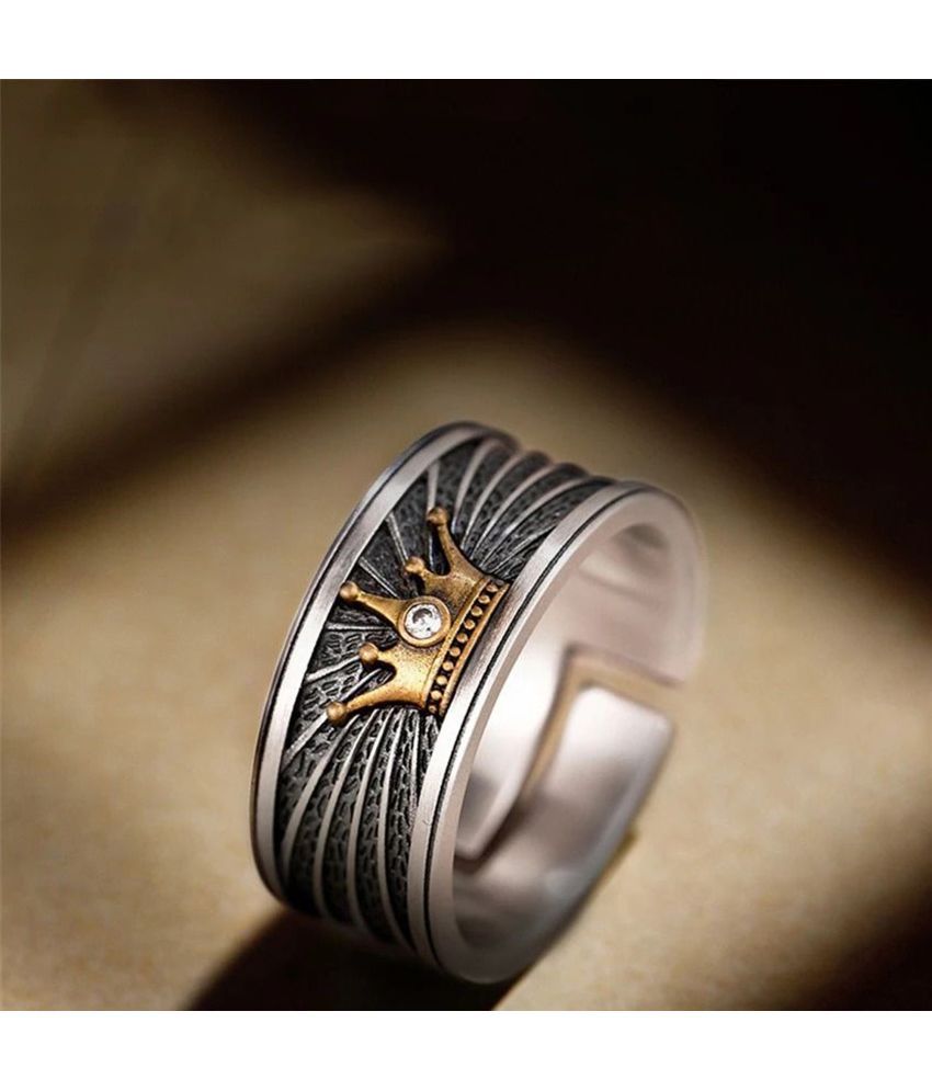     			Fashion Frill Stylish Silver Ring For Men Stainless Steel Royal Crown Silver Ring For Men Boys Mens Jewellery Promise Ring