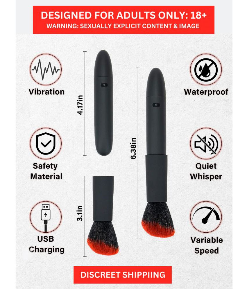     			Fashionable Self Massager- Makeup βrush  Foreplay Secret Vibrator with 10 Vibration Mode | Total Length 7 inch Clit Stimulation Female Adult Toy
