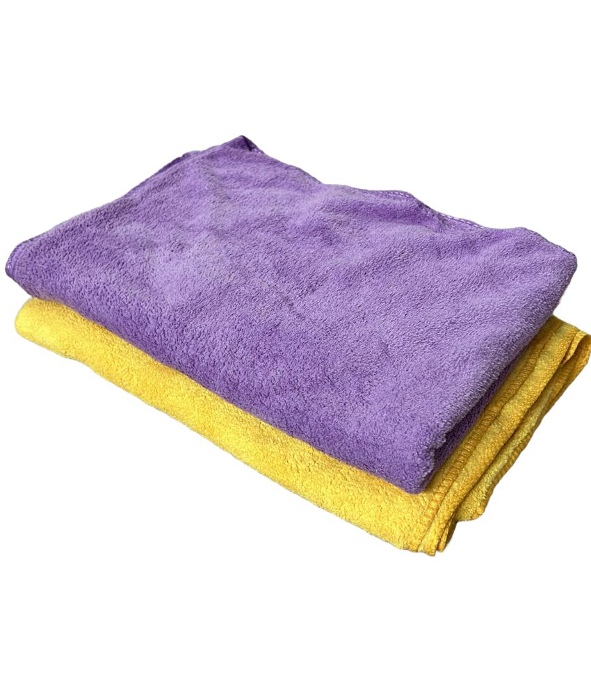     			Finesse Decor Microfibre Textured Below 300 ( Pack of 2 ) - Purple