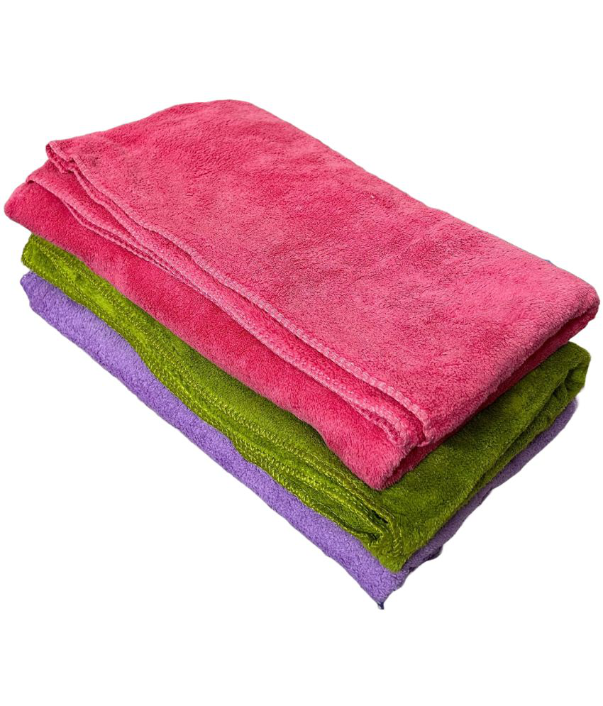     			Finesse Decor Microfibre Textured Below 300 ( Pack of 3 ) - Purple