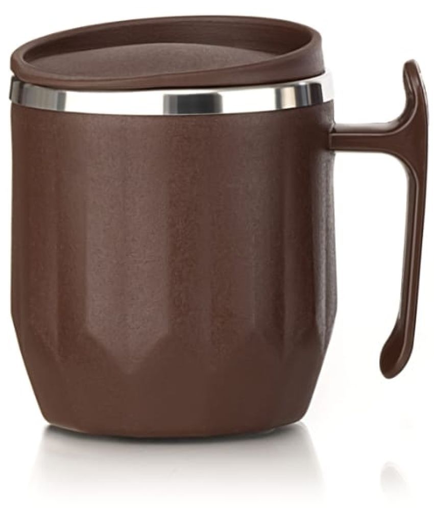     			MAGICSPOON Brown Steel Travel Mug ( Pack of 1 )