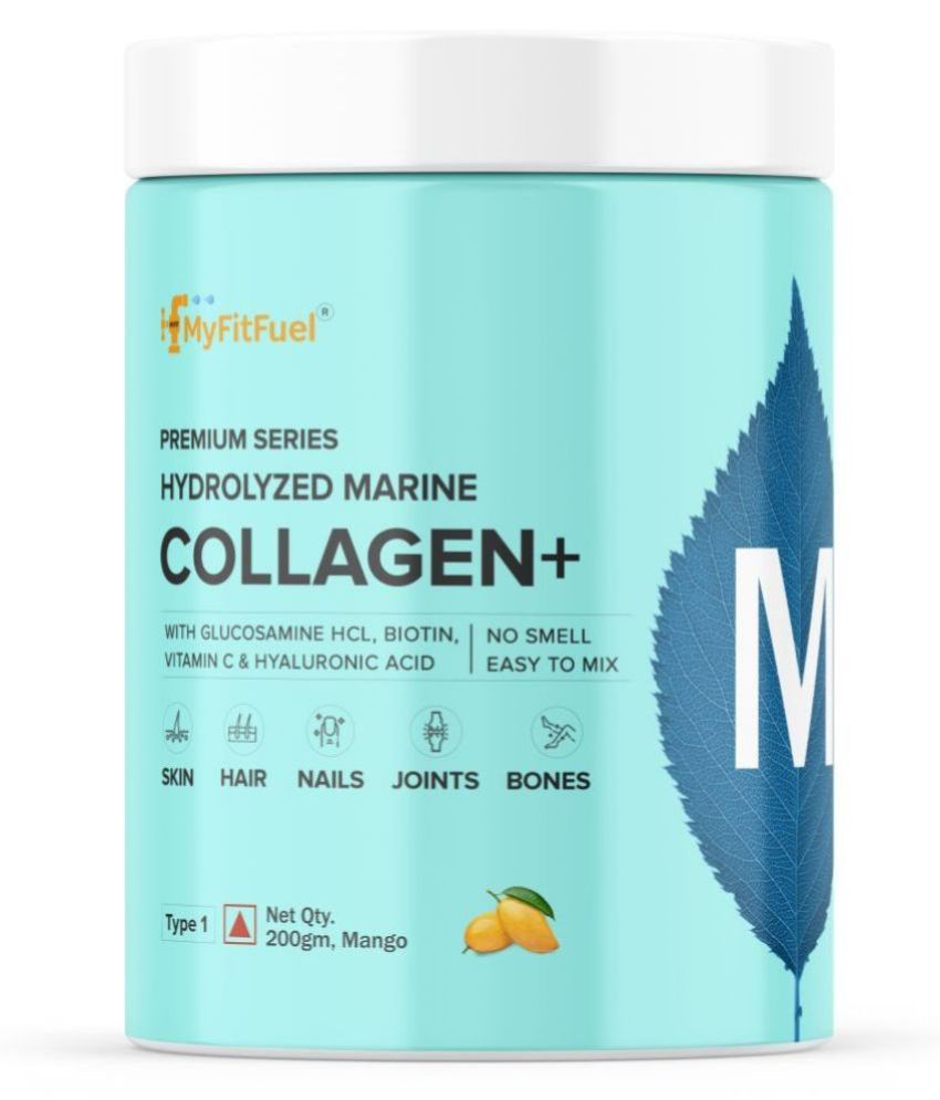     			MyFitFuel Hydrolyzed Marine Collagen with Hyaluronic Acid, Biotin, Zinc & Vitamin C. 200g, Mango