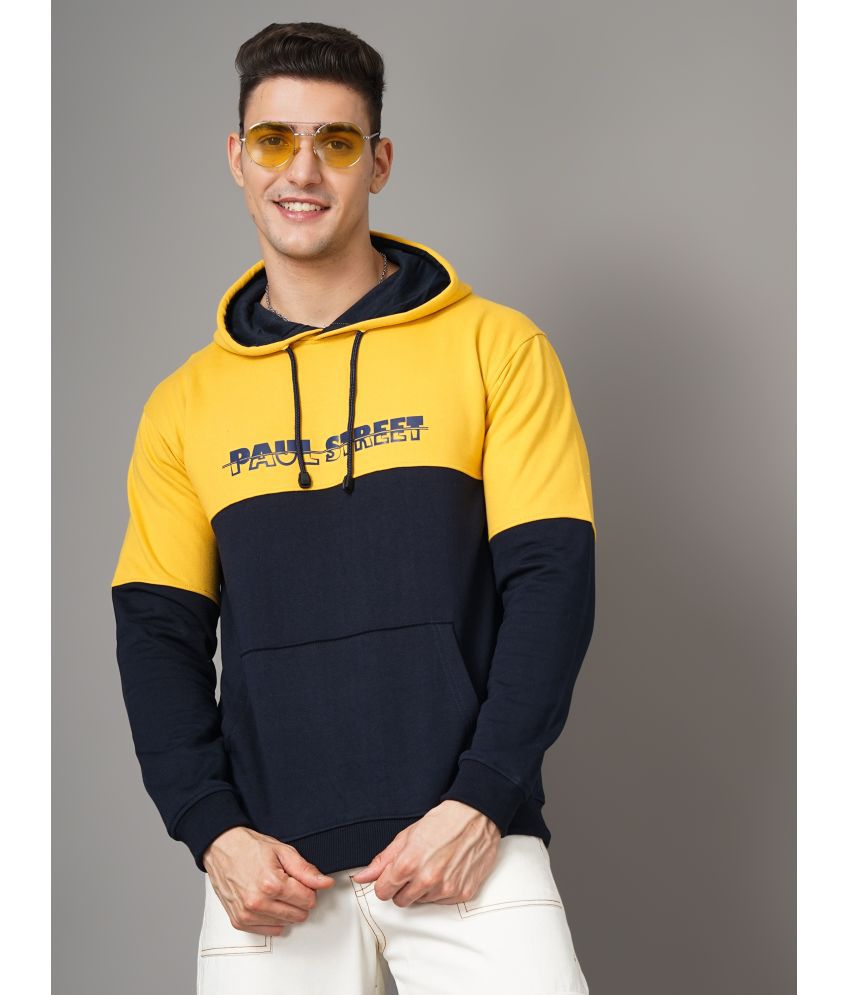     			Paul Street Cotton Blend Hooded Men's Sweatshirt - Yellow ( Pack of 1 )