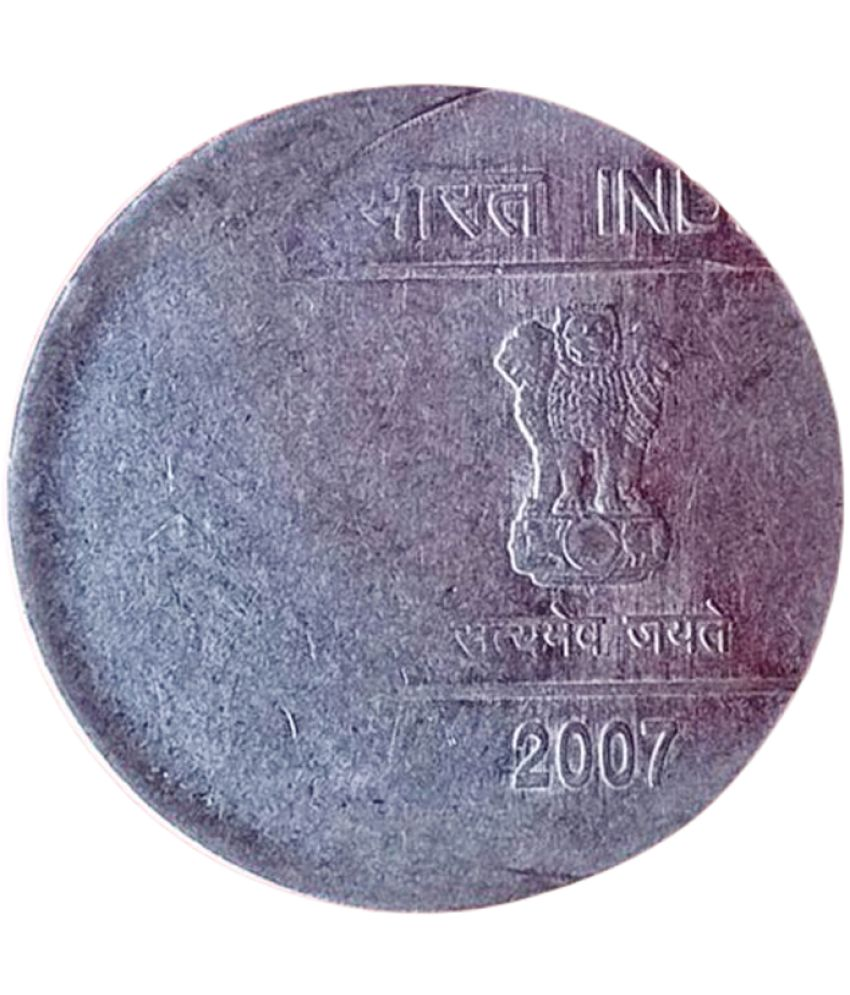     			Republic India One Rupee Error Coin 2007 Both Sides